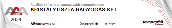 Company Wall AAA Certificate Kristálytiszta Ragyogás Kft. Miskolc Takarítás